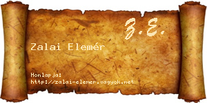 Zalai Elemér névjegykártya